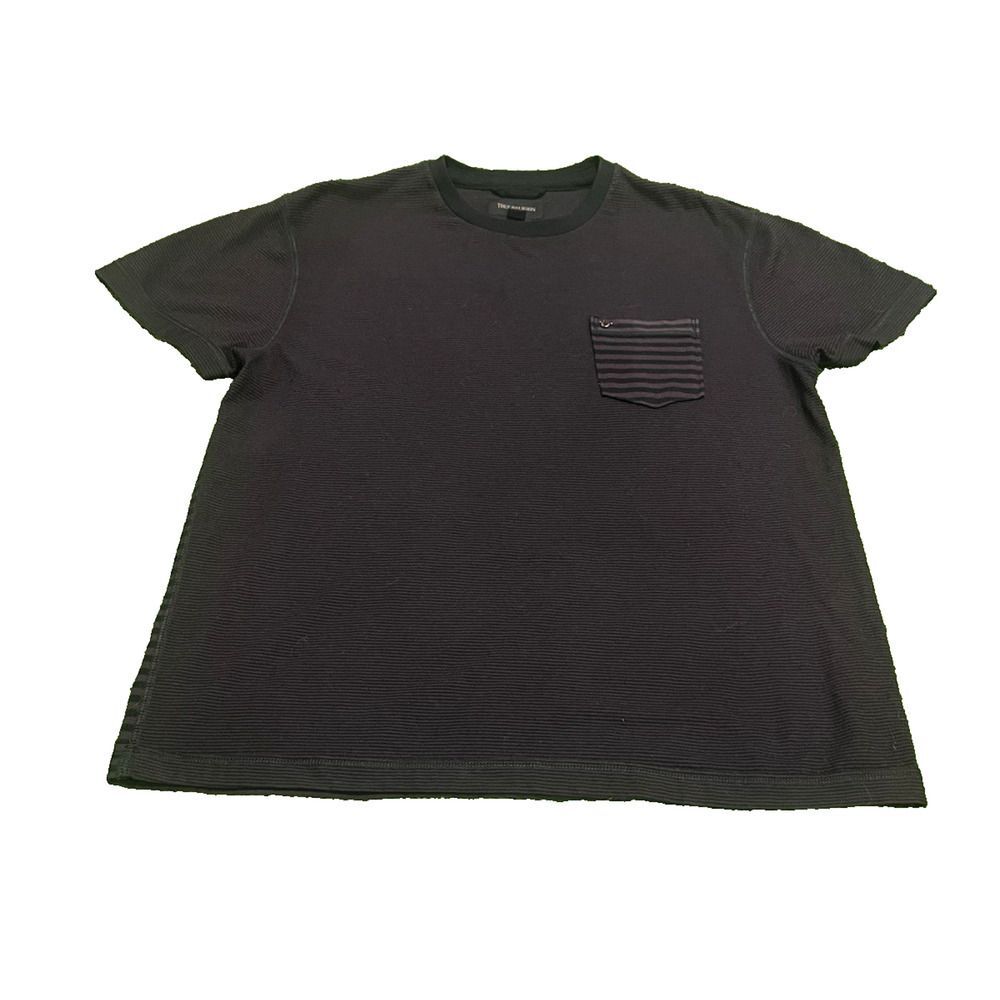 True Religion Pocket Crew Neck Short SleeveT Shirt Purple Striped Small